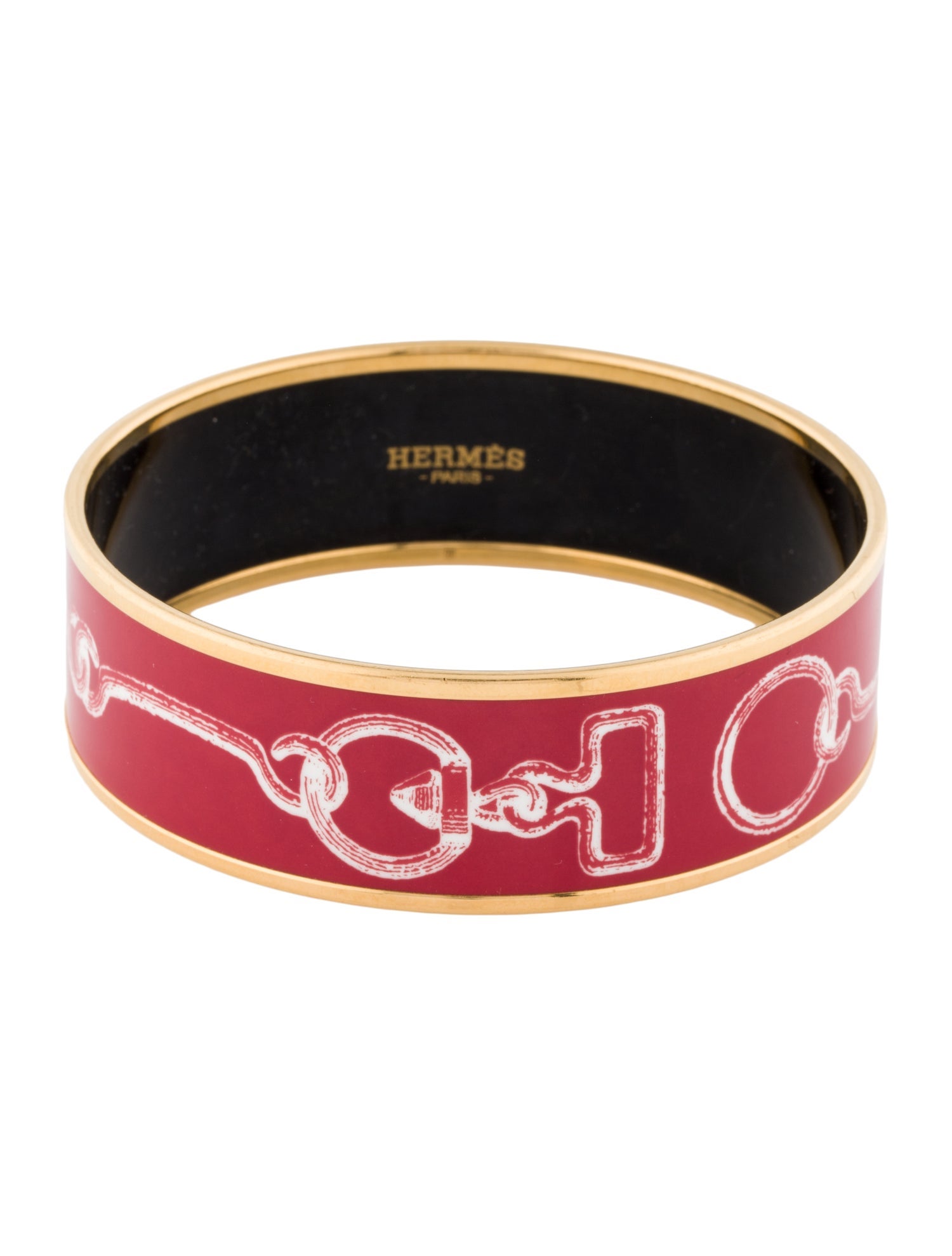 Hermès Wide Enamel Bangle Bracelet